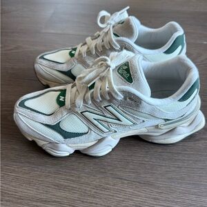 Gently Worn Green and Cream New Balance 9060